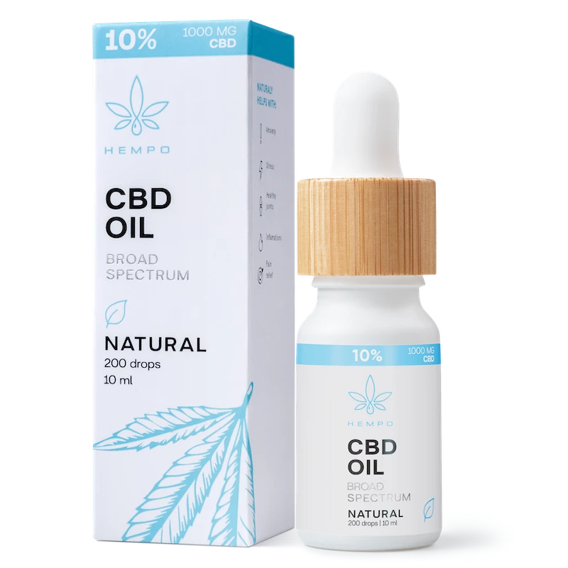 10% CBD aliejus be THC - Plataus spektro | Hempo