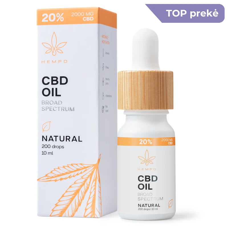 CBD aliejus be THC 20% stiprumo Hempo